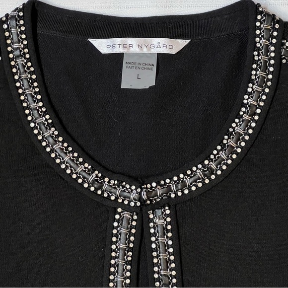 Open Cardigan Embellished Cotton Blend Sz L EUC Peter Nygard - Picture 3 of 12